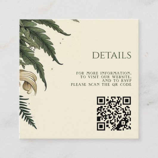 ヴィンテージ魅惑フォレストQRコード エンクロージャーカード (正面)