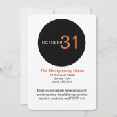 ヴィンテージ魔女および幽霊ハローウィンパーティ 招待状 (裏面)