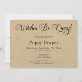 ヴィンテージ魔女たちよ、気がおかしくなれ！ハロウィーンブライダルシャワー 招待状 (裏面)