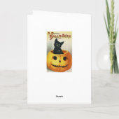 ヴィンテージ魔女とカボチャのハロウィーンカード カード (裏面)