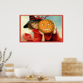 ヴィンテージ魔女とカボチャハローウィンパーティポスター ポスター (キッチン)