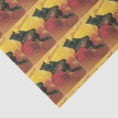 ヴィンテージ魔女と黒猫ティッシュペーパー 薄葉紙 (詳細)