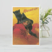 ヴィンテージ魔女と黒猫ハロウィン 招待状 (スタンド正面)