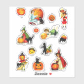 ヴィンテージ魔女ねこかぼちゃハロウィンセット シール (シート)