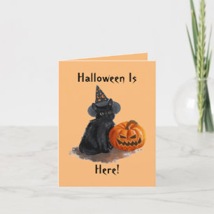 ヴィンテージ魔女ねこハロウィンカード カード
