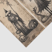 ヴィンテージ魔女の古いハロウィーンデコパージュ 薄葉紙 (詳細)