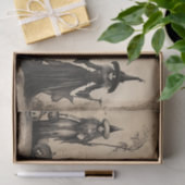 ヴィンテージ魔女の古いハロウィーンデコパージュ 薄葉紙 (ギフト)