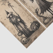 ヴィンテージ魔女の古いハロウィーンデコパージュ 薄葉紙 (詳細)