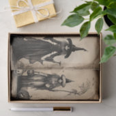 ヴィンテージ魔女の古いハロウィーンデコパージュ 薄葉紙 (ギフト)