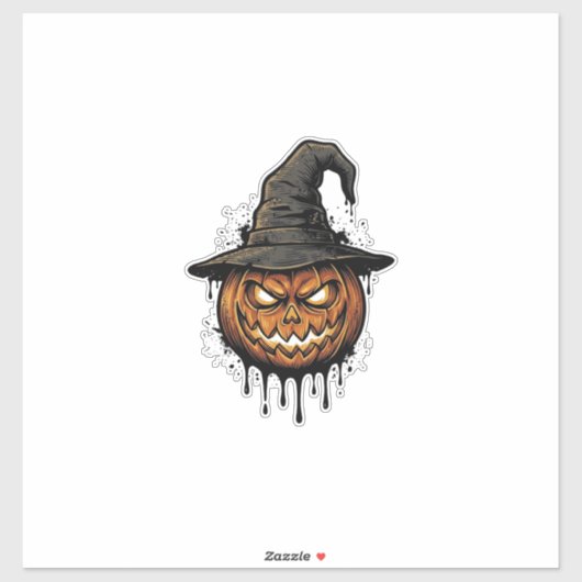 ヴィンテージ魔女の帽子パンプキンハロウィングラフィック_1 シール (シート)