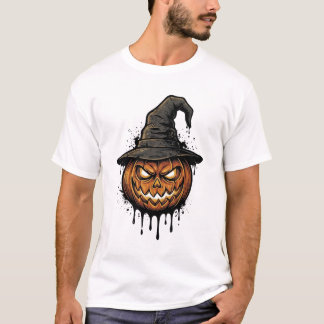 ヴィンテージ魔女の帽子パンプキンハロウィングラフィック_1 Tシャツ