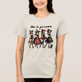 ヴィンテージ魔女の時間が邪悪なハロウィーンを取得 トライブレンドＴシャツ