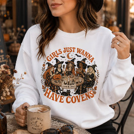 ヴィンテージ魔女コベンハロウィングラフィック女子Tシャツ スウェットシャツ