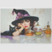 ヴィンテージ魔女ハロウィーンデクページ 薄葉紙 (正面)