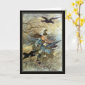 ヴィンテージ魔女バイシャルルフォーカード カード (黄色い花)