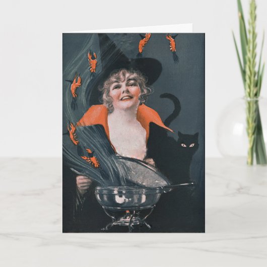 ヴィンテージ魔女ビールロブスター カード (正面)