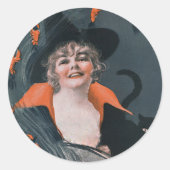 ヴィンテージ魔女ビールロブスター ラウンドシール (正面)