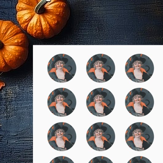 ヴィンテージ魔女ビールロブスター ラウンドシール