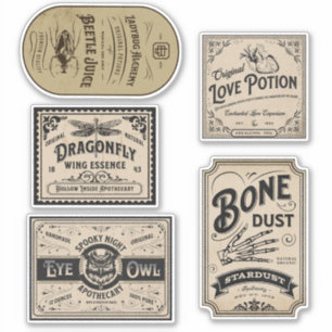 ヴィンテージ魔女ポションラベルハロウィーン装飾 シール