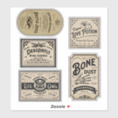 ヴィンテージ魔女ポションラベルハロウィーン装飾 シール (シート)