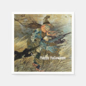 ヴィンテージ魔女不気味ハローウィンパーティ スタンダードカクテルナプキン (正面)
