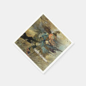 ヴィンテージ魔女不気味ハローウィンパーティ スタンダードカクテルナプキン (角)