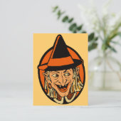 ヴィンテージ魔女顔 ポストカード (スタンド正面)