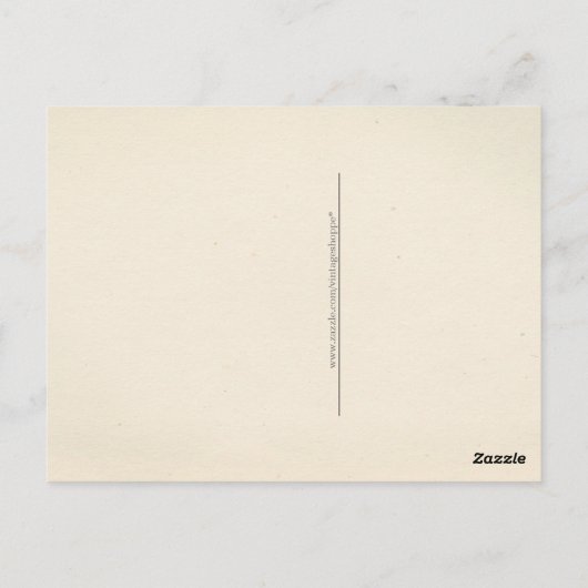 ヴィンテージ魔女黒猫フクロウハロウィンハガキ ポストカード (裏面)