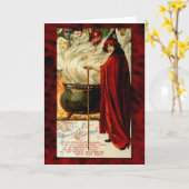 ヴィンテージ魔女 カード (黄色い花)