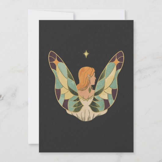 ヴィンテージ魔法おとぎ話の神秘的結婚な 招待状 (裏面)