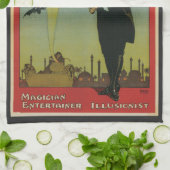 ヴィンテージ魔法のポスター、ブラシ魔法素晴らし師 キッチンタオル (折り畳み)