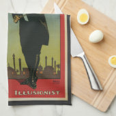 ヴィンテージ魔法のポスター、ブラシ魔法素晴らし師 キッチンタオル (四つ折り)