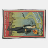 ヴィンテージ魔法のポスター、ブラシ魔法素晴らし師 キッチンタオル (横)