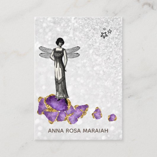 *~*ヴィンテージ魔法の妖精アメジスト宝石広場  名刺 (正面)