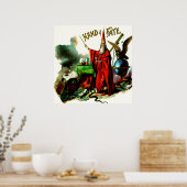 ヴィンテージ魔法ウィザードメルリンフェイトリトラベルアート ポスター (キッチン)