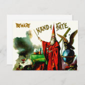 ヴィンテージ魔法ウィザードメルリンフェイトリトラベルアート ポストカード (正面/裏面)