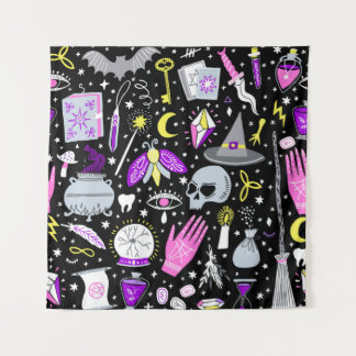 ヴィンテージ魔法スイッチのシームレスなパターン。魔法b タペストリー