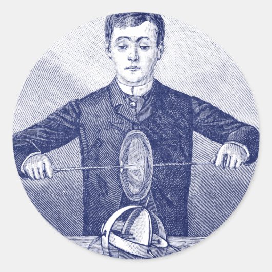 ヴィンテージ魔法トリック又は科学実験 ラウンドシール (正面)