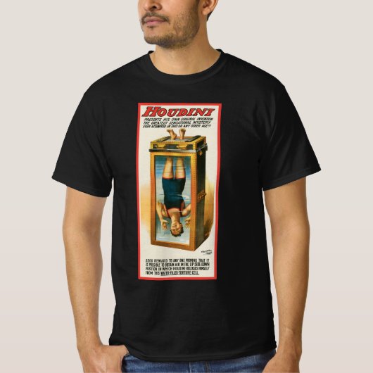 ヴィンテージ魔法ポスターマジシャンハリーウディニ Tシャツ (正面)