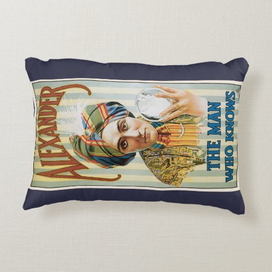 ヴィンテージ魔法ポスター、アレクサンダー、知り合い アクセントクッション (裏面)