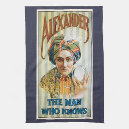 ヴィンテージ魔法ポスター、アレクサンダー、知り合い キッチンタオル
