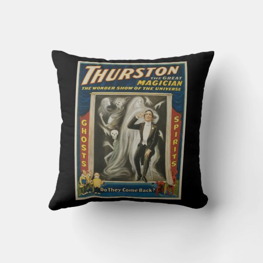 ヴィンテージ魔法ポスター、ザ・マジシャン素晴らしサーストン クッション (裏面)