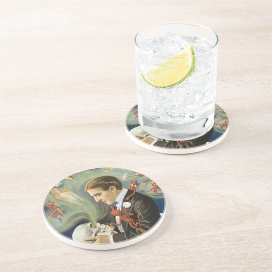 ヴィンテージ魔法ポスター、ザ・マジシャン素晴らしサーストン コースター (側面)