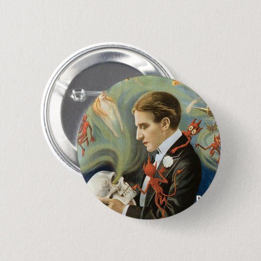 ヴィンテージ魔法ポスター、ザ・マジシャン素晴らしサーストン 缶バッジ (正面&裏面)