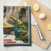 ヴィンテージ魔法ポスター、ブラシ、King of Wizards キッチンタオル (四つ折り)