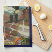 ヴィンテージ魔法ポスター、マジシャンハリーケラー キッチンタオル (四つ折り)