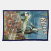 ヴィンテージ魔法ポスター、マジシャンハリーケラー キッチンタオル (横)