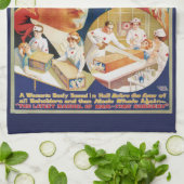 ヴィンテージ魔法ポスター、マジシャン素晴らし・カーター キッチンタオル (折り畳み)