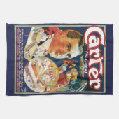 ヴィンテージ魔法ポスター、マジシャン素晴らし・カーター キッチンタオル (横)