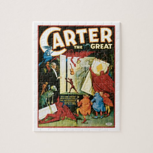 ヴィンテージ魔法ポスター、マジシャン素晴らし・カーター ジグソーパズル (縦)